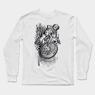 Motocross Grunge Long Sleeve T-Shirt